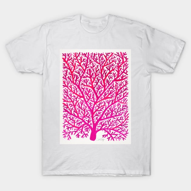 fan coral pink ombre T-Shirt by CatCoq